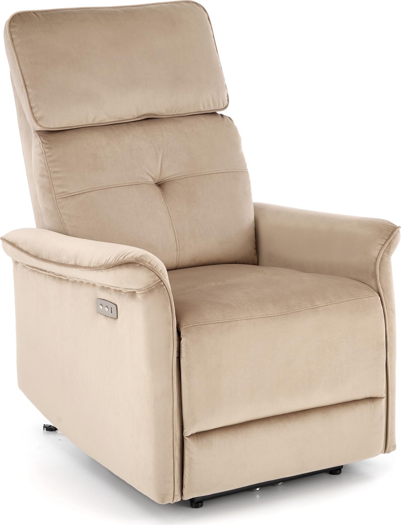 Semir elektrisk reclinerf�t�lj med USB - beige sammet