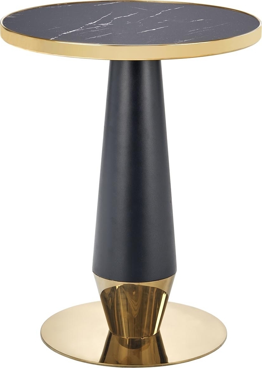 Molina eettafel Ø59 cm - Zwart marmer/zwart/goud Molina eettafel Ø59 cm - Zwart marmer/zwart/goud