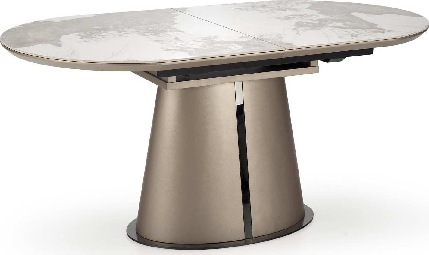 Robinson matbord 160-200 x 90 cm - Beige marmor/cappuccino/svart