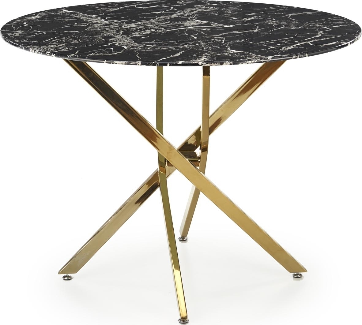 Raymond eettafel �100 cm - Zwart marmer/goud