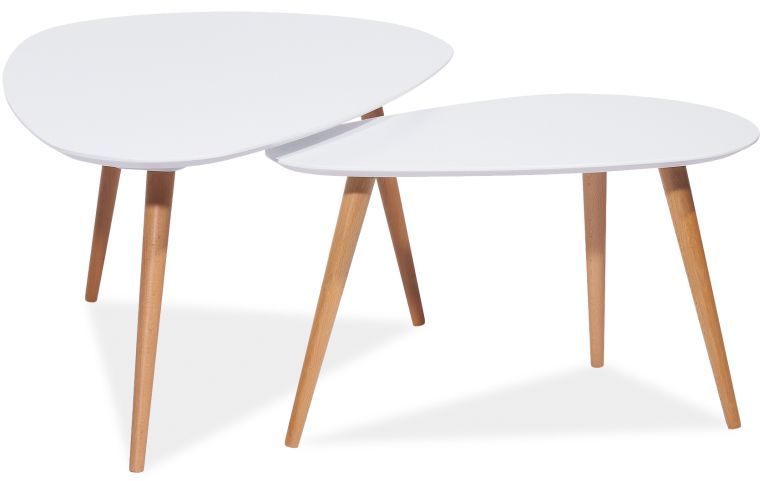 Linköping satsbord 75x43 | 116x66 cm - Vit/bok Linköping satsbord 75x43 | 116x66 cm - Vit/bok