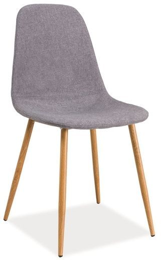 Rebekah matstol i grått tyg med ekben Rebekah matstol i grått tyg med ekben