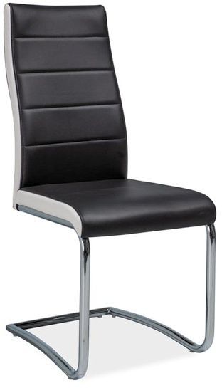 Matstol Alanna - Svart/vit (PU) / Krom Matstol Alanna - Svart/vit (PU) / Krom