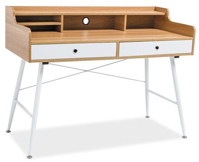 Emery skrivbord med l�dor Vit/ek