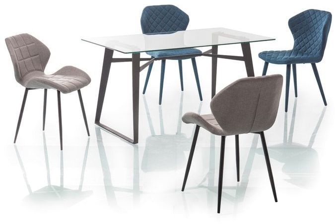 Matbord Jayda 140 cm - Glas/svart