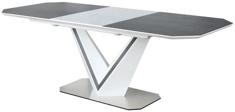 Luz utdragbart matbord 90x160-220 cm - Vit/grå Luz utdragbart matbord 90x160-220 cm - Vit/grå