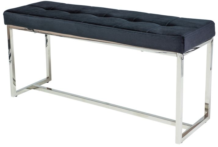 Spitfire sittb�nk i svart sammet med kromade ben + M�beltassar