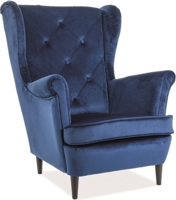 Lady fauteuil - Blauw fluweel