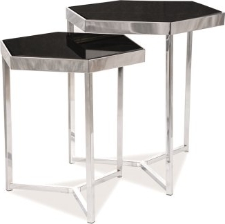 Milo's bijzettafel 42x48 | 36x41 cm - Zwart/goud