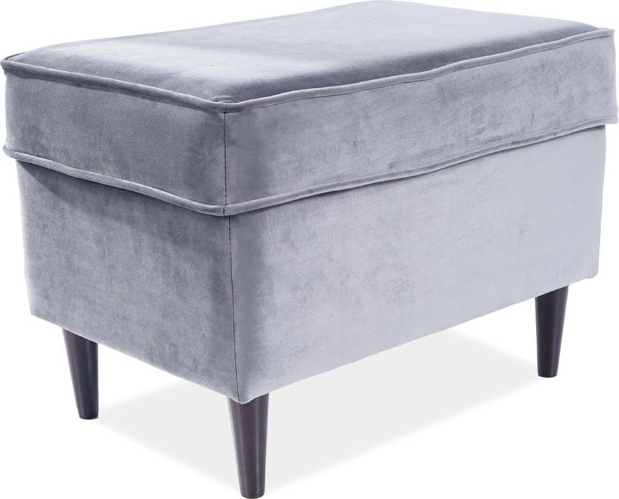 Ron poef - Grijs fluweel