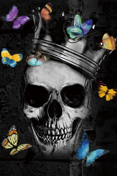 Glastavla - Skull nr 1 - 80x120 cm