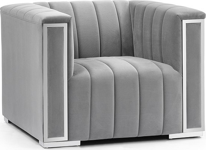 Vogue fauteuil in grijs fluweel