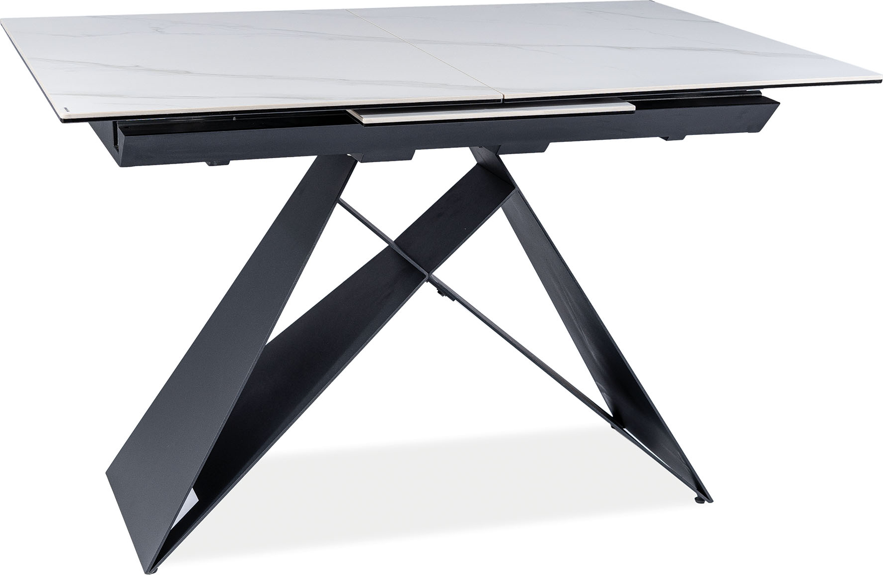 Westin matbord 120-160 cm - Vit/svart