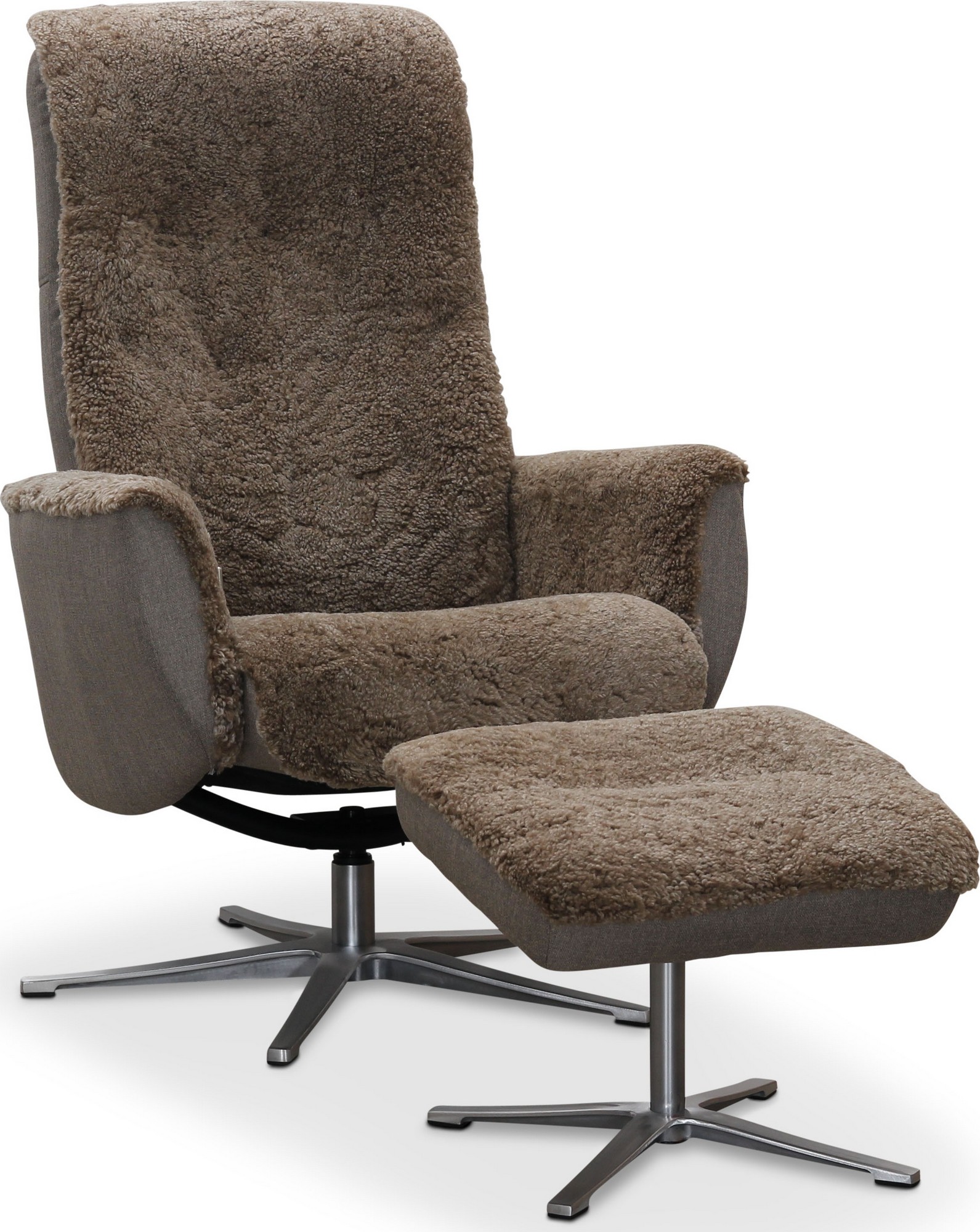 Paris fåtölj med pall - Beige fårskinn Paris fåtölj med pall - Beige fårskinn