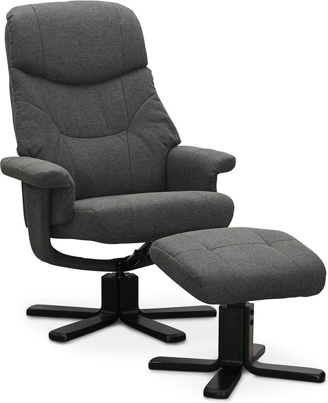 Bremen draaifauteuil met voetenbank - Grijs