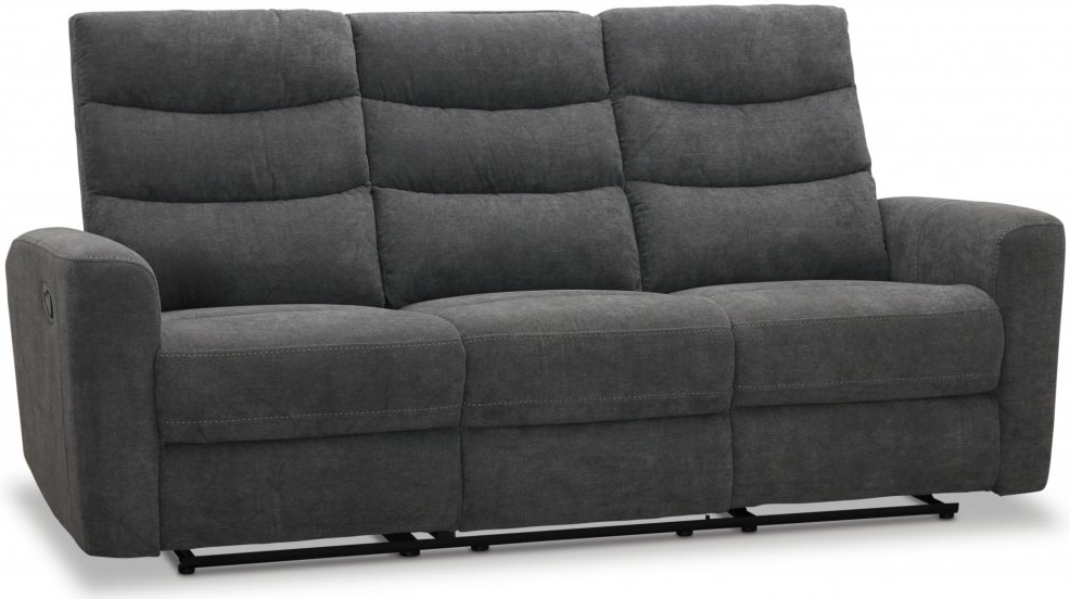 Chicago 3-sits reclinersoffa med manuell mekanism - Grå Chicago 3-sits reclinersoffa med manuell mekanism - Grå