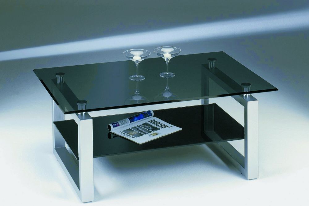 Shadow salontafel 110 x 70 cm - Zwart/chroom