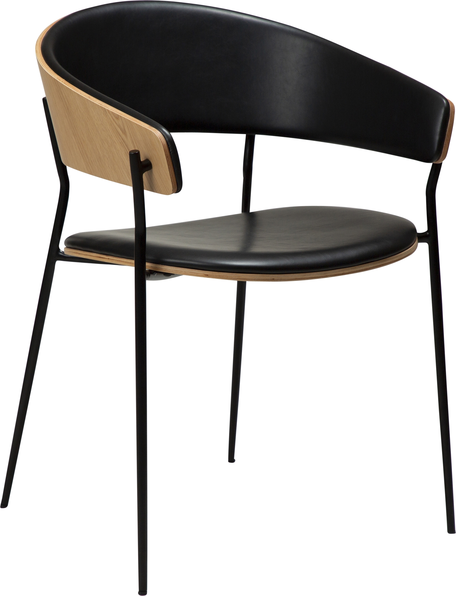 Crib karmstol - Svart PU/ekfan�r