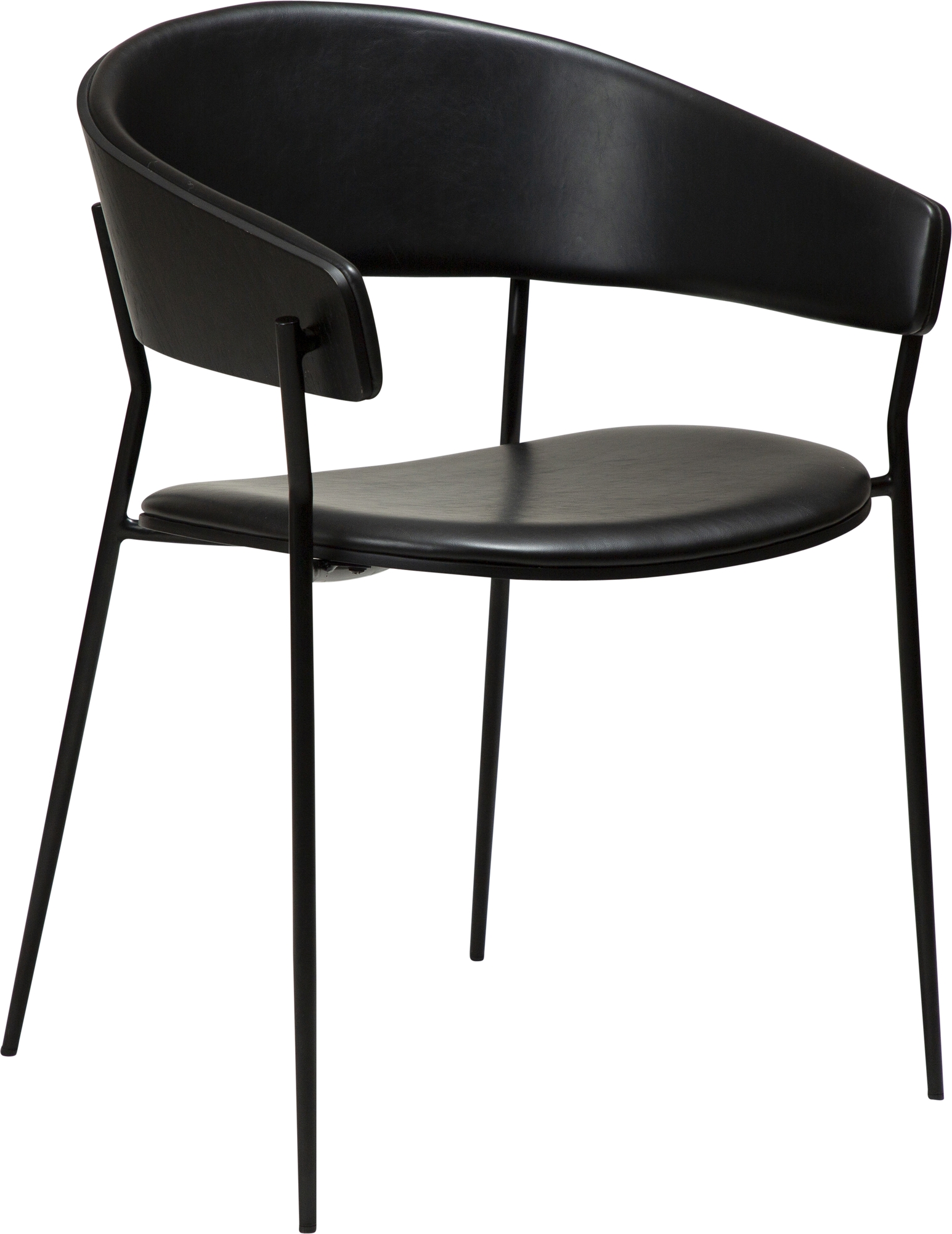 Crib karmstol - Svart PU/askfan�r