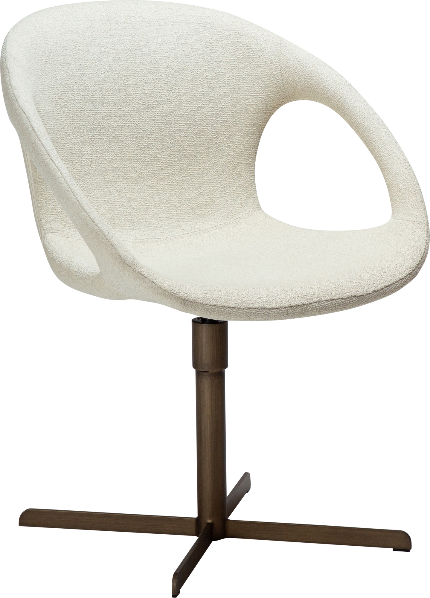 Carry snurrstol - Vit bouclé/antikmässing Carry snurrstol - Vit bouclé/antikmässing