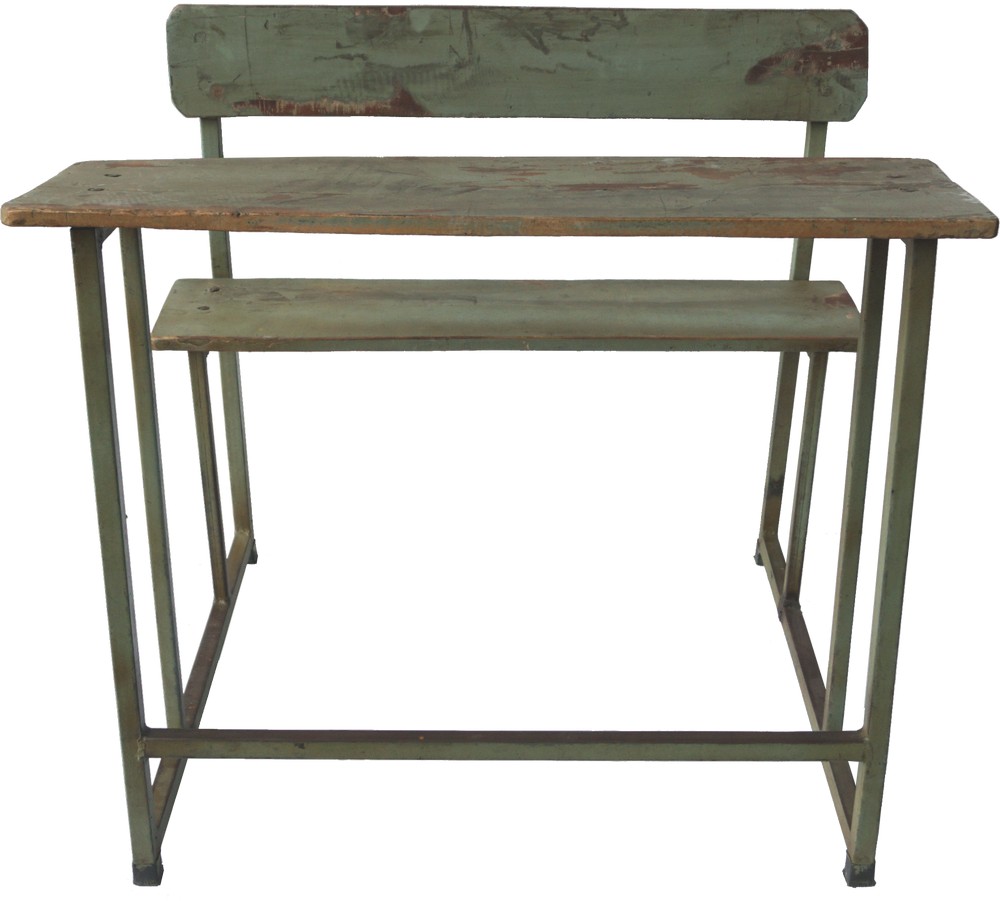 Lumang vintage bänk skrivbord 92x76 cm - Grågrön Lumang vintage bänk skrivbord 92x76 cm - Grågrön