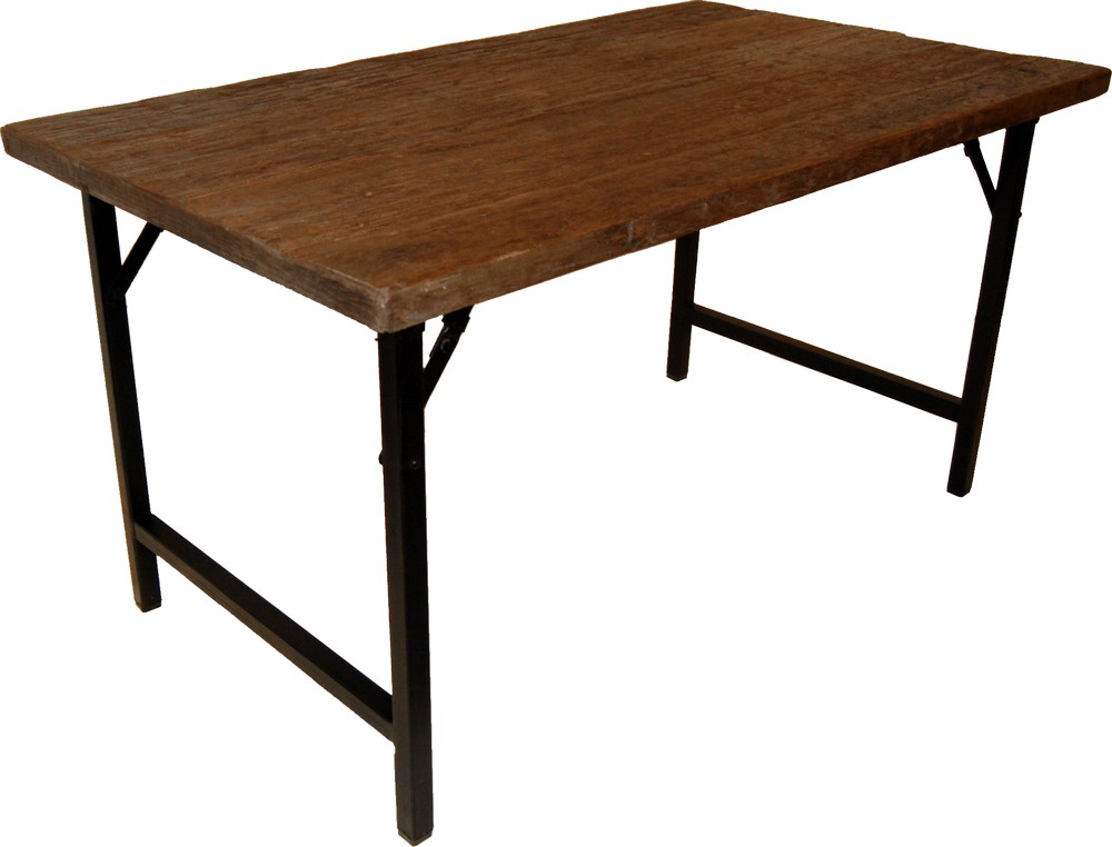 �regrund matbord 140 cm - �tervunnet tr�/metall