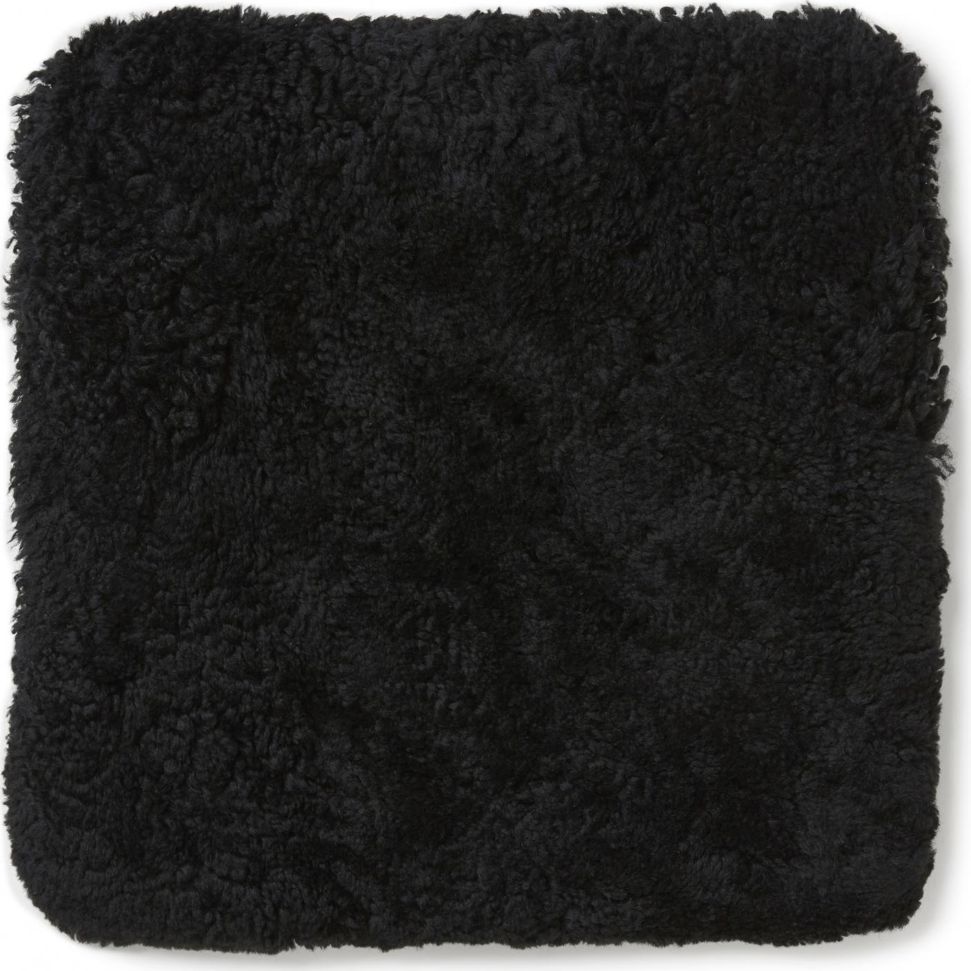 Krullend zitkussen met vulling Zwart - 40 x 40 cm