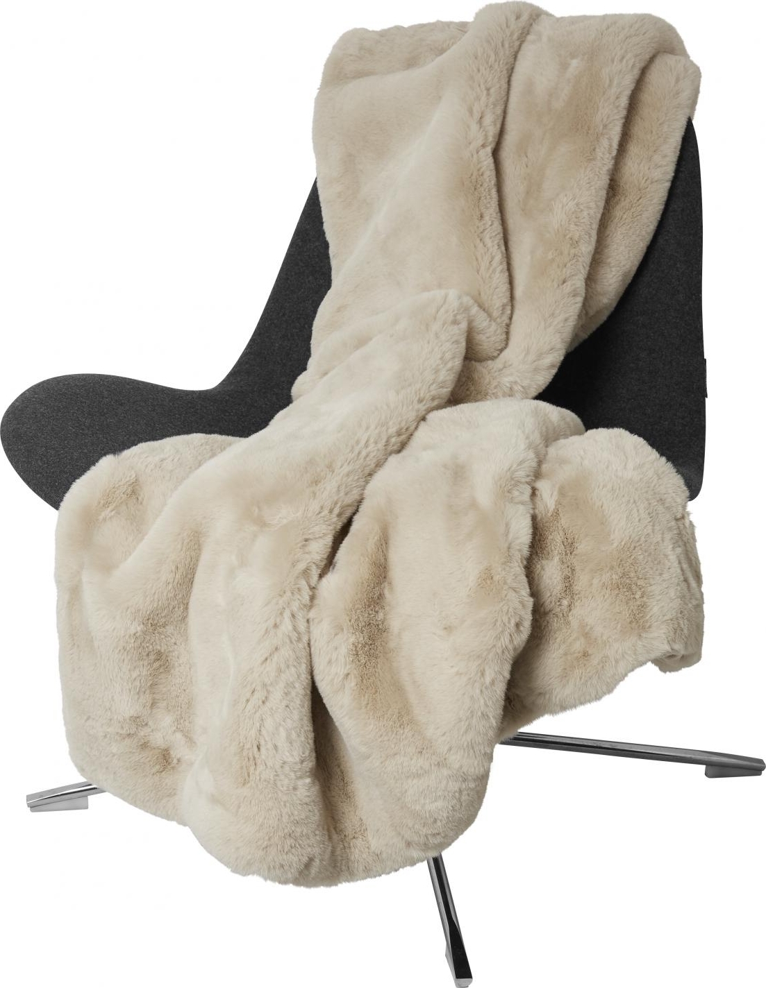 Fluffy pl�d Beige - 120 x 180 cm