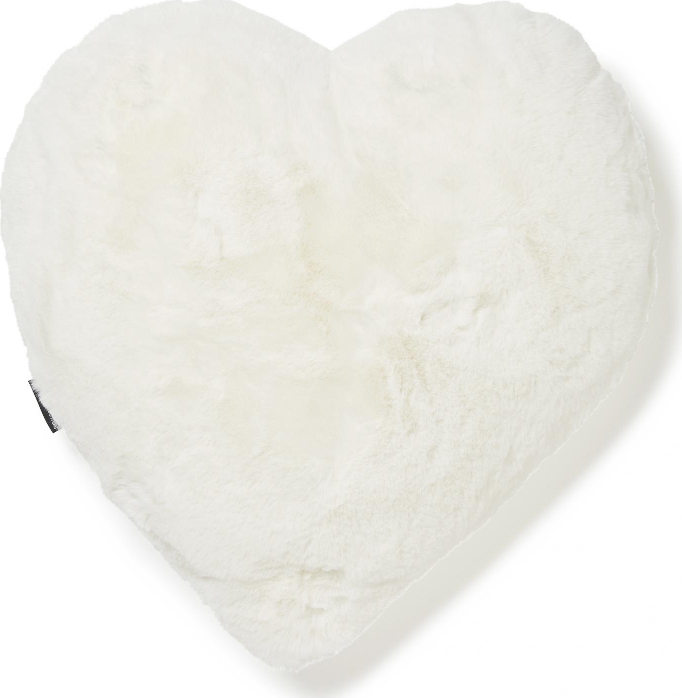 Fluffy hj�rtformad prydnadskudde Ivory - 45 x 45 cm