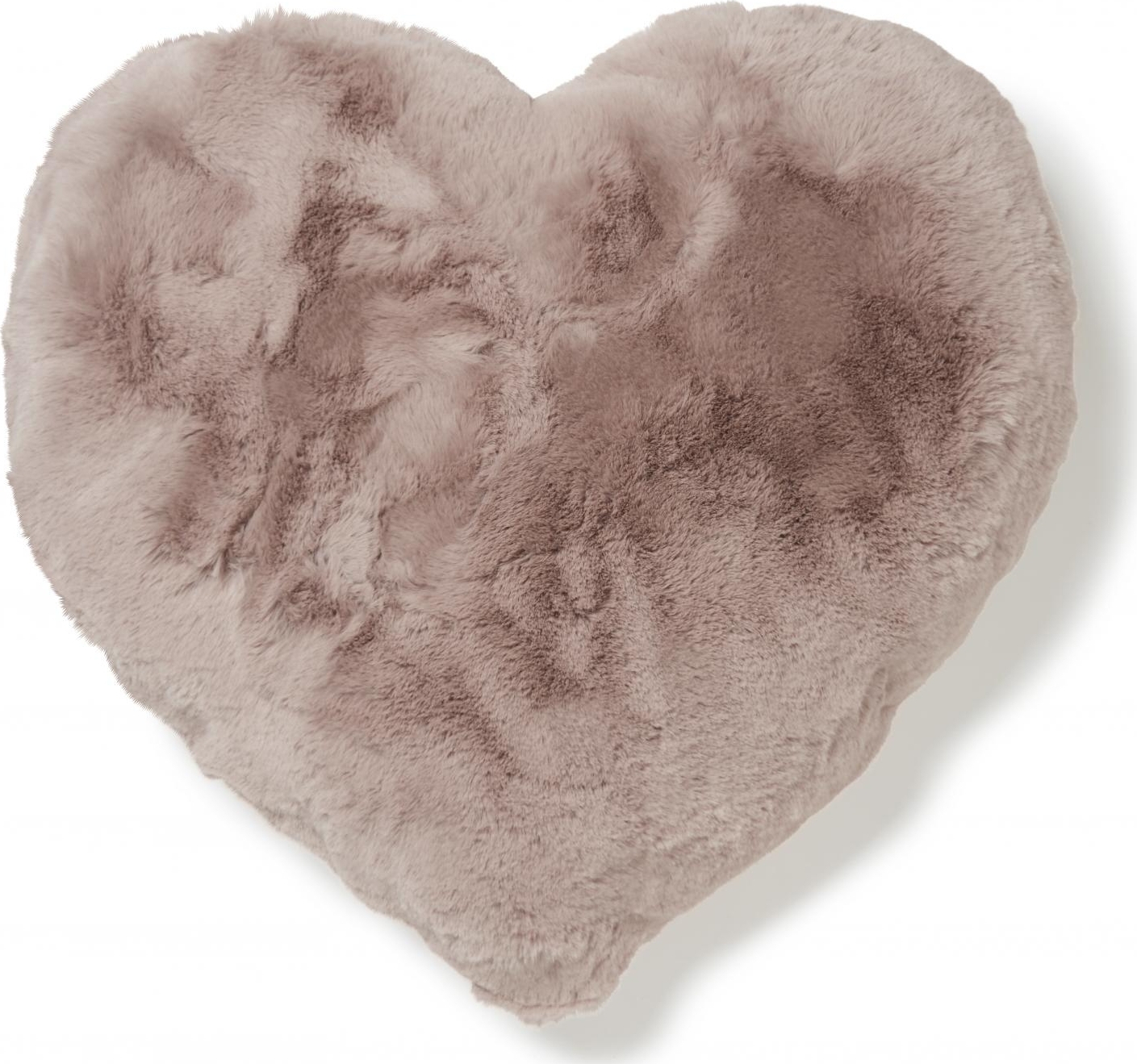 Fluffy hj�rtformad prydnadskudde Rosa - 45 x 45 cm