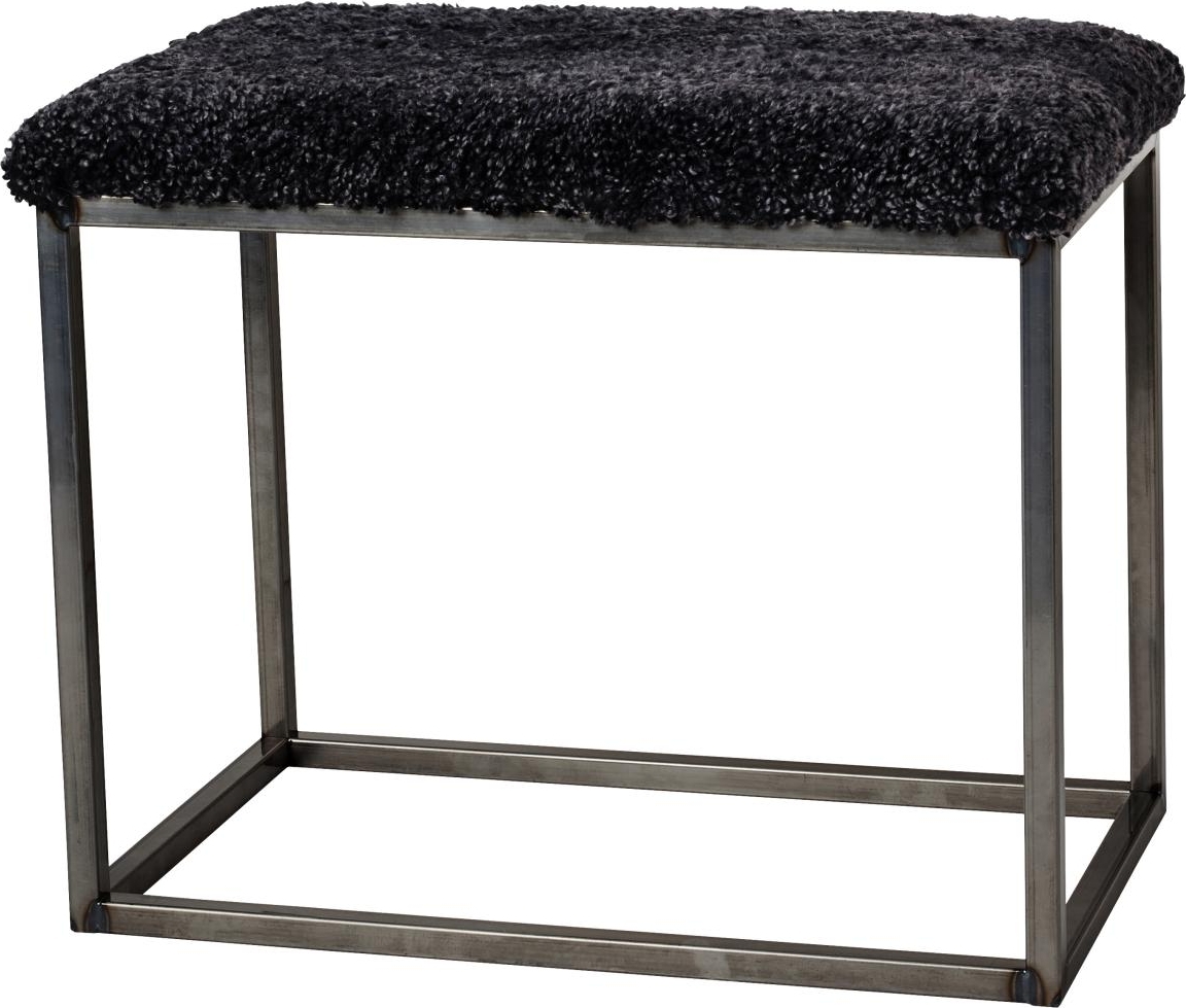 Palle sittb�nk M�rkgr�/st�l - 60 x 35 x 50 cm