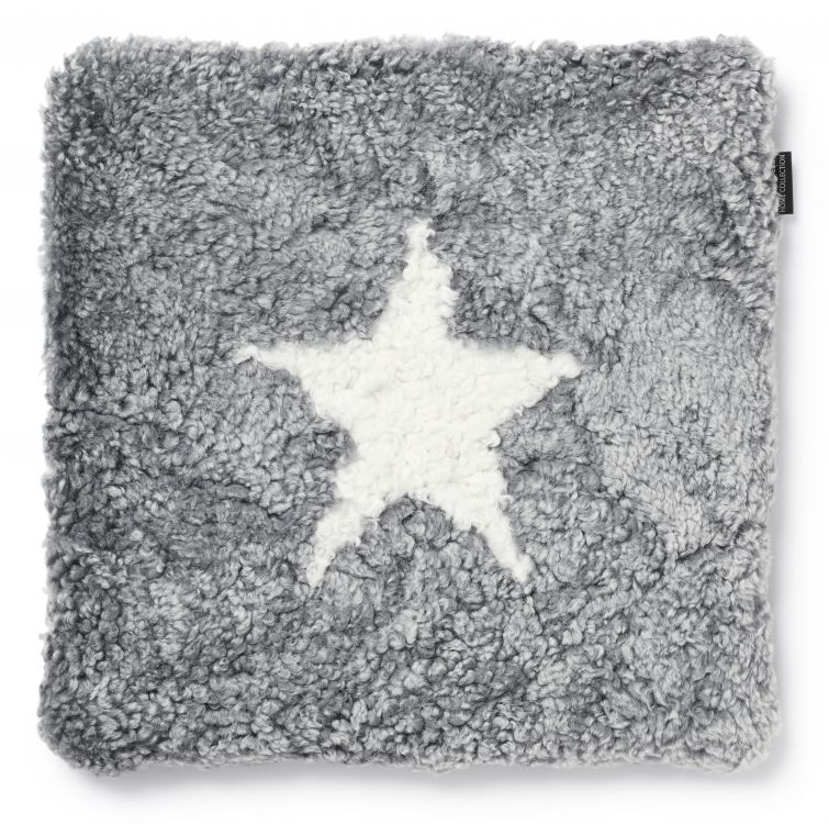 Curly stolsdyna f�rskinn Silvergr�/vit