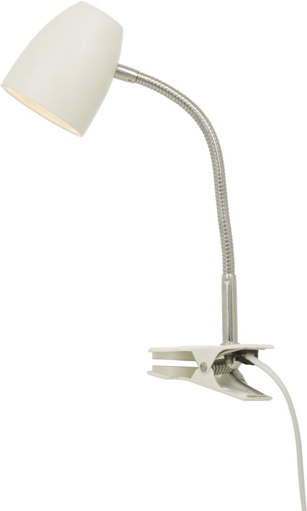 Sandnes klemlamp - Wit/chroom