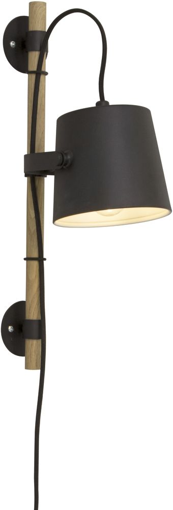 Espresso wandlamp - Zwart/hout Espresso wandlamp - Zwart/hout