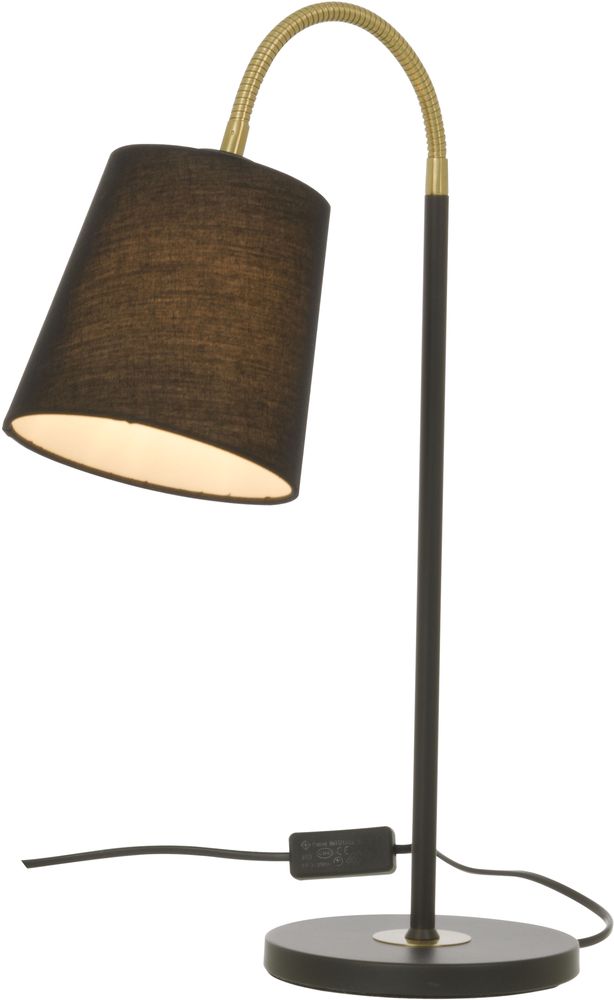 Ljusdal tafellamp - Zwart/mat messing