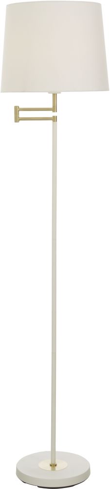 Birka vloerlamp - Wit/mat messing