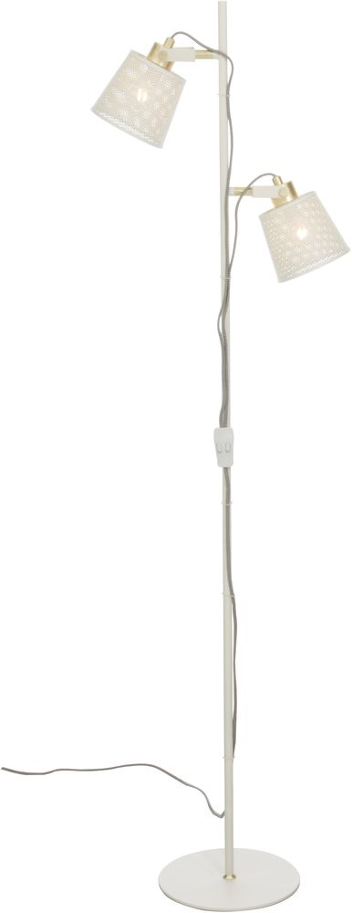 Frapino vloerlamp - Wit/mat messing Frapino vloerlamp - Wit/mat messing