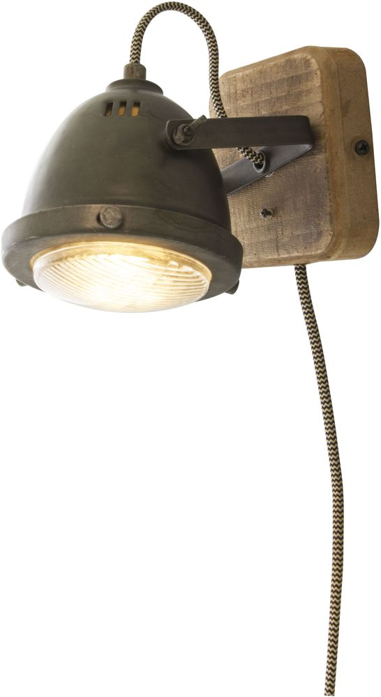 Alaska wandlamp - IJzergrijs/hout