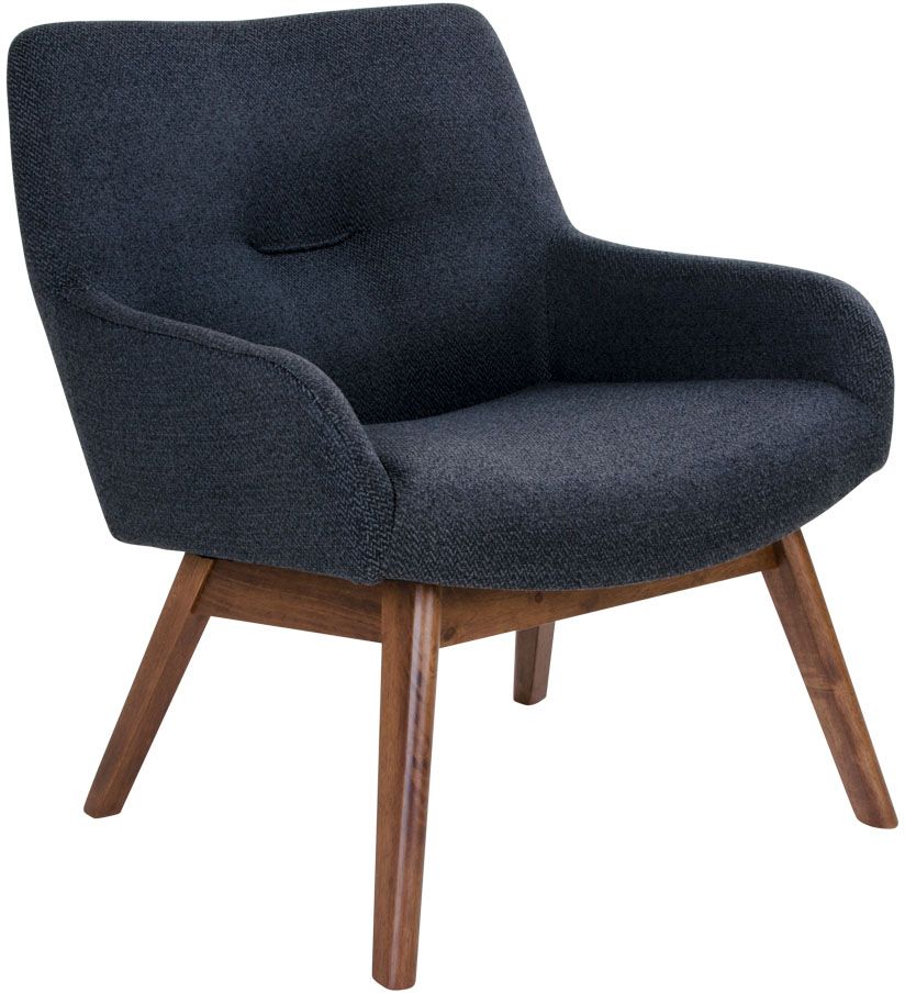 London Fauteuil - Donkergrijs/walnoot