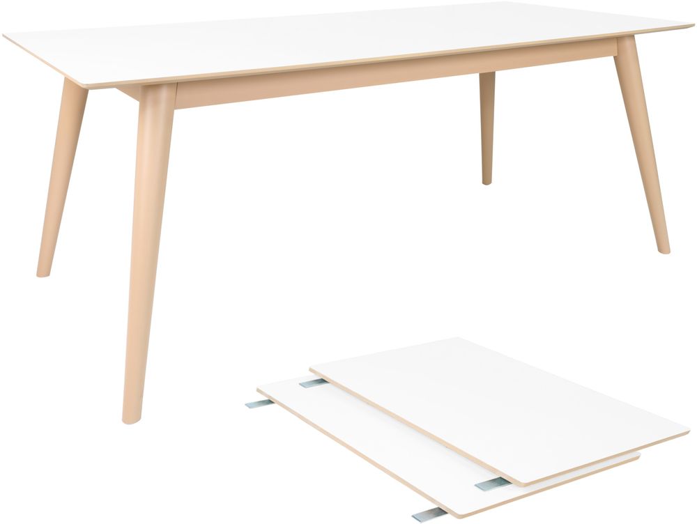 Copenhagen Matbord - Vit/natur - 195/285x90