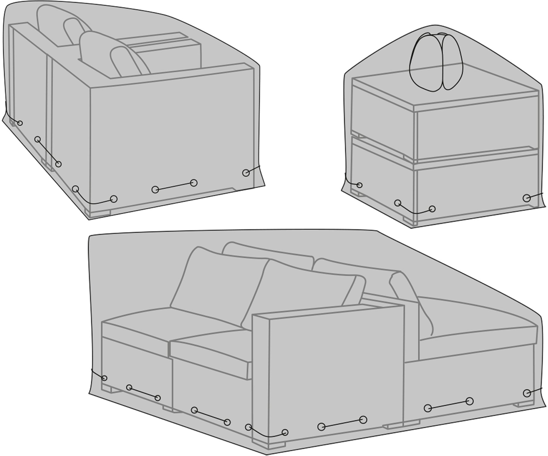 Luxe meubelhoes voor modulaire bank - Zwart