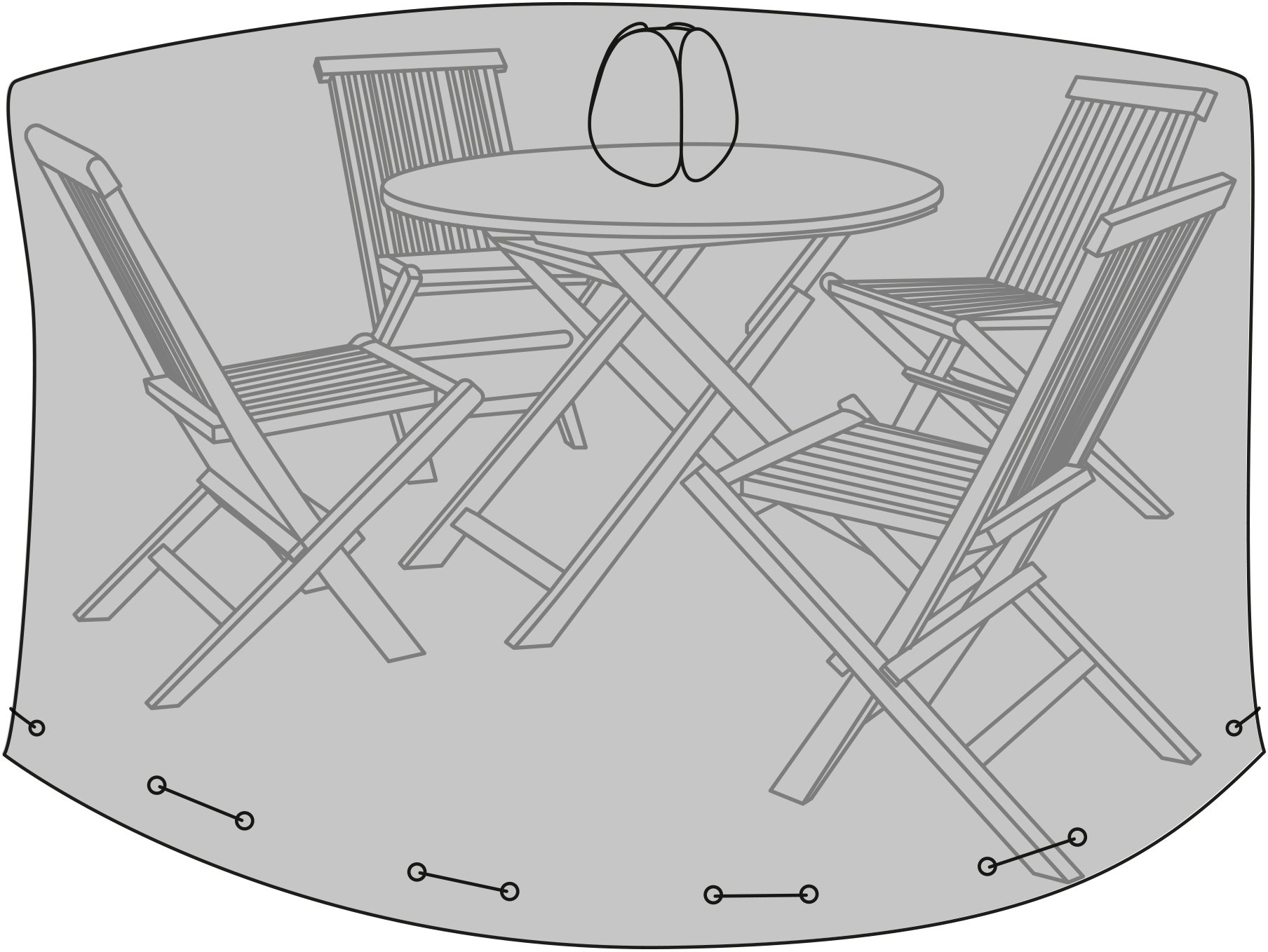 Luxe meubelhoezen voor ronde buitengroepen - Zwart