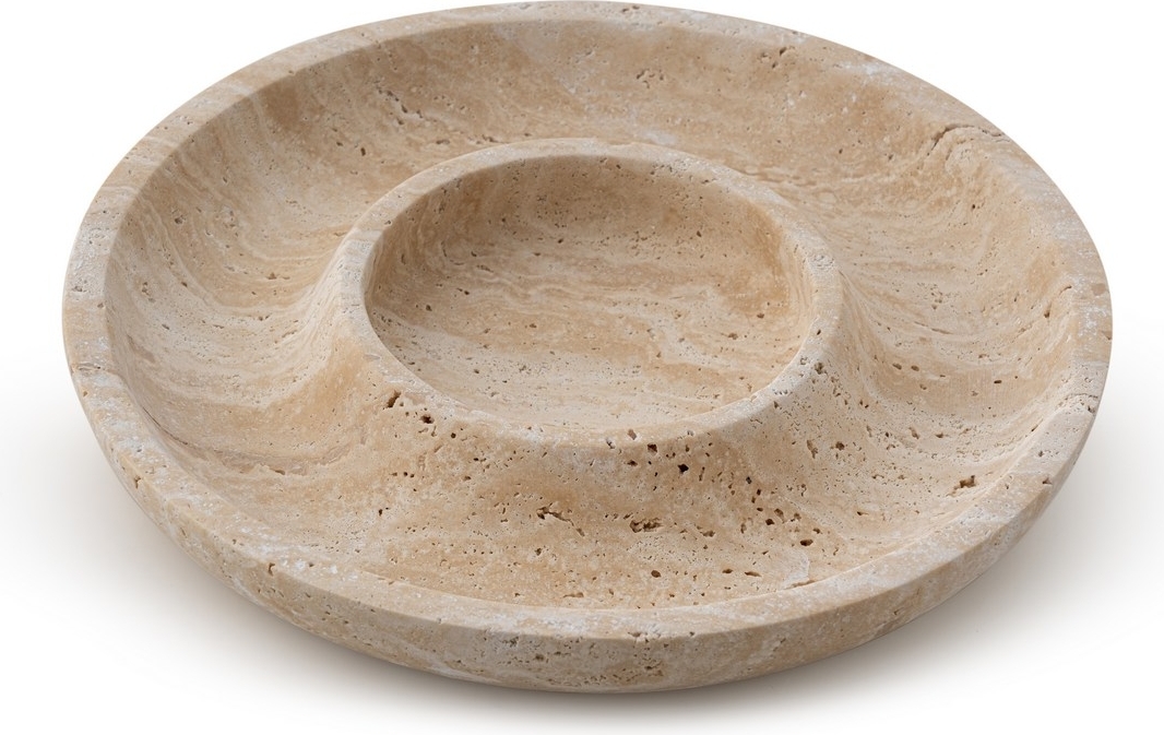 Badrumsbricka i beige Travertinmarmor