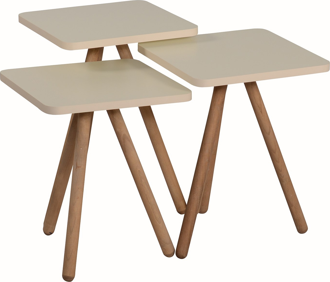 Driedubbel gedekte tafel 34 x 34 cm - Creme