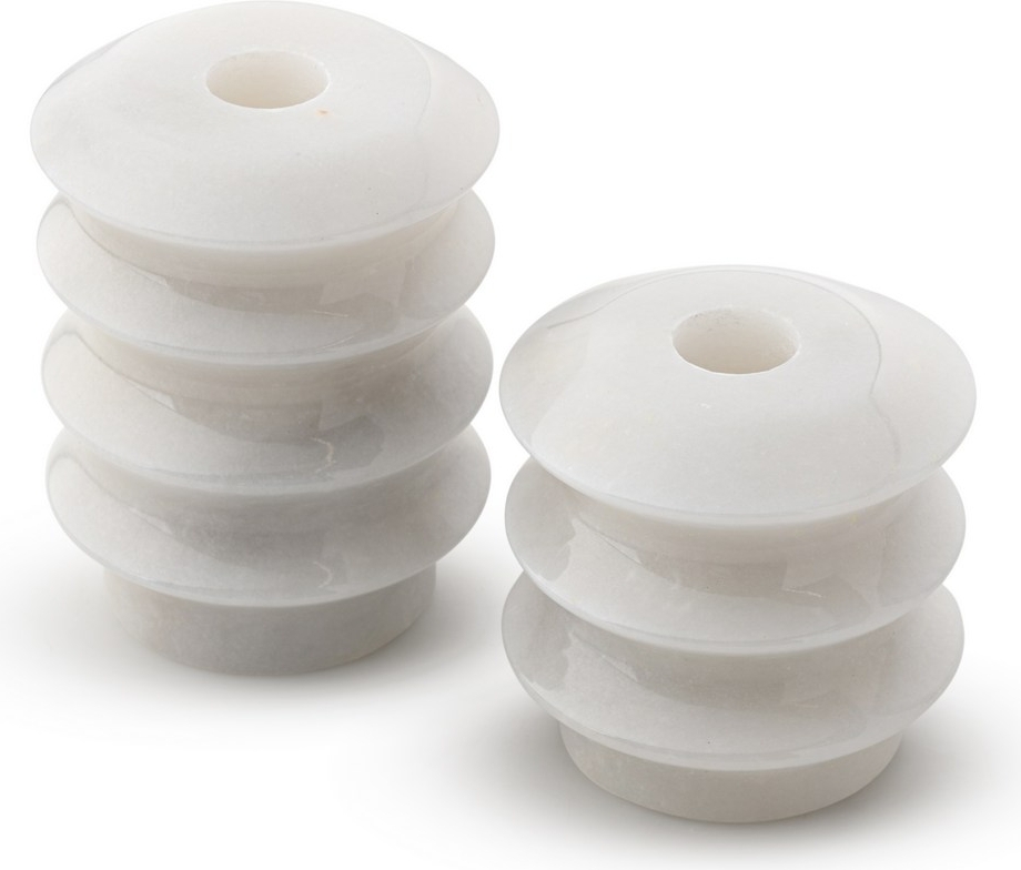 Ljush�llare i vit Thassosmarmor - 2 delar