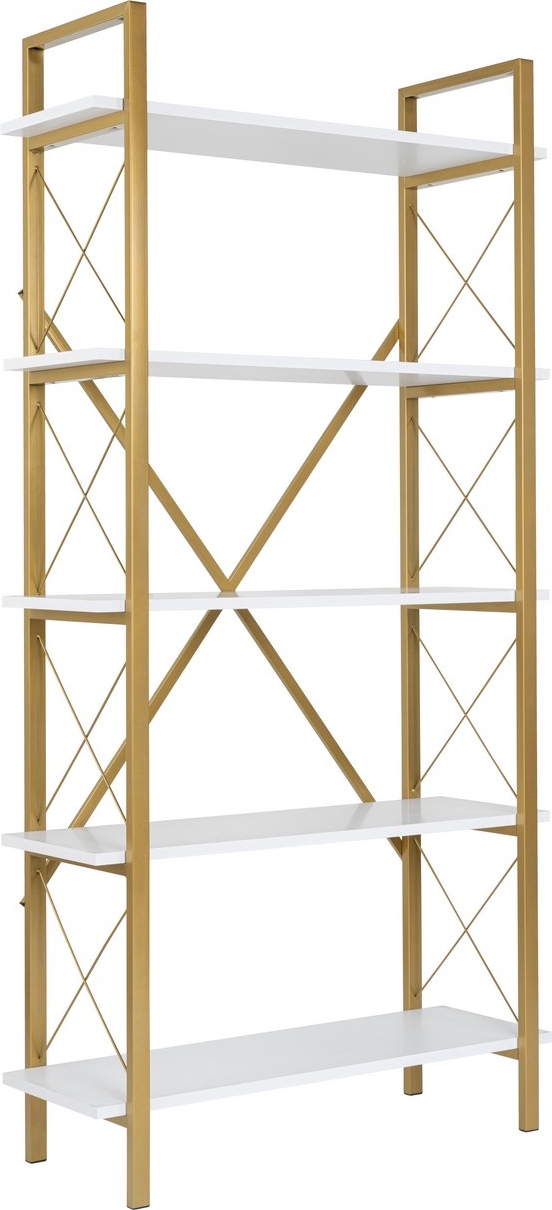 Elysian bokhylla - Vit/guld