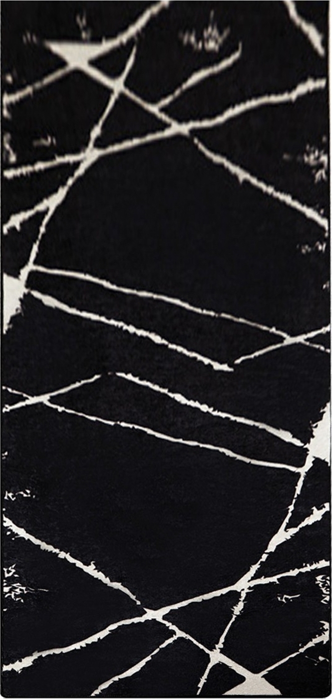 Broken hallmatta 80 x 300 cm - Svart/vit