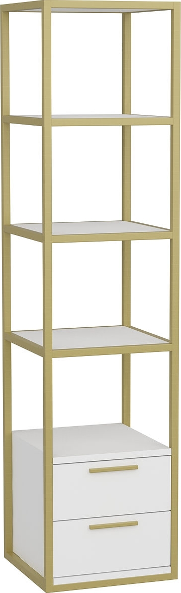 Robbins bokhylla - Guld/vit