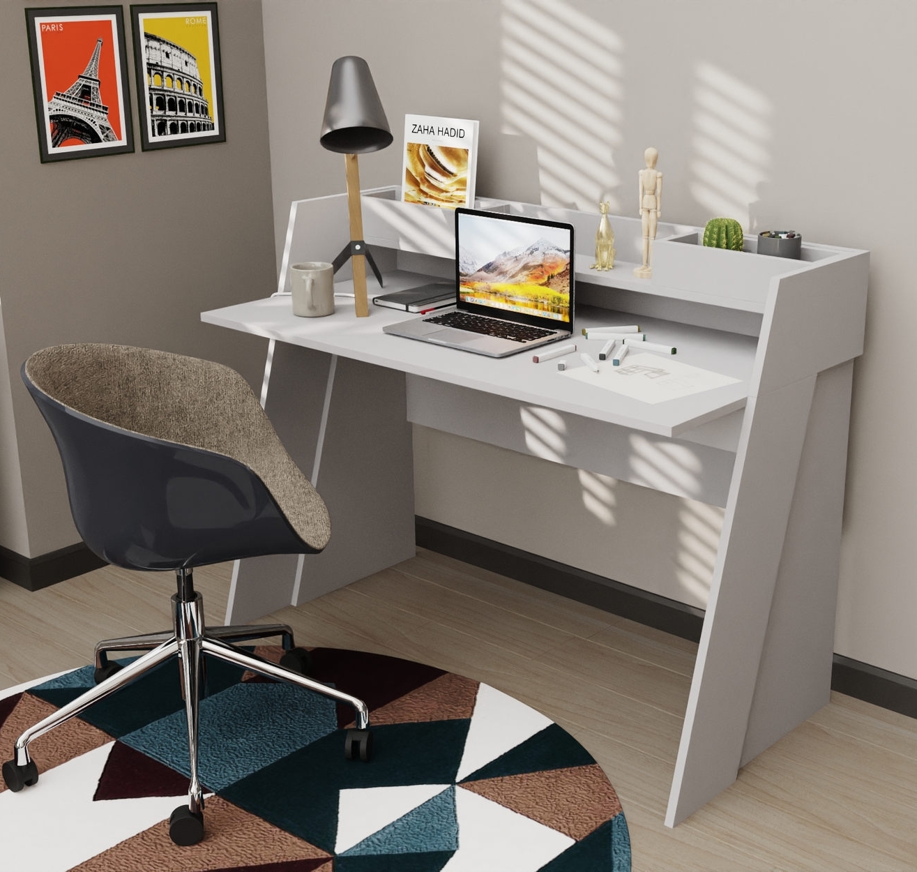 Broklyn skrivbord 123,6 x 59,6 cm - Vit