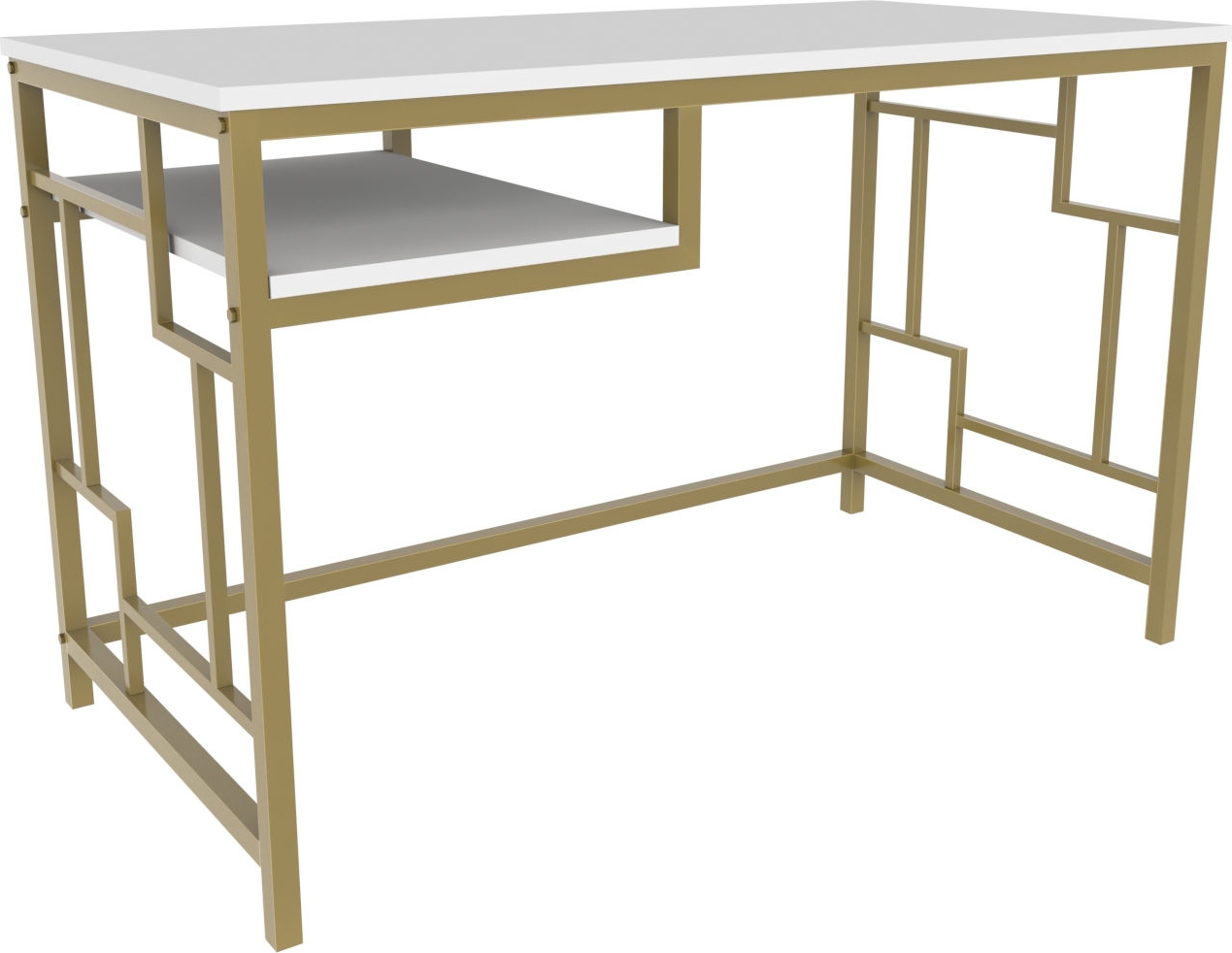Kennesaw skrivbord 120 x 60 cm - Guld/vit